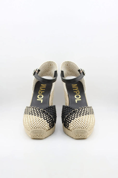 Maypol Woven Ankle Strap Wedge Espadrilles